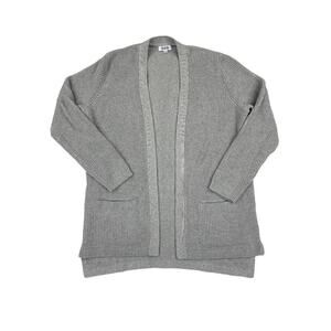 525 - Emma Shaker Stitch Open Front Cardigan in Gray